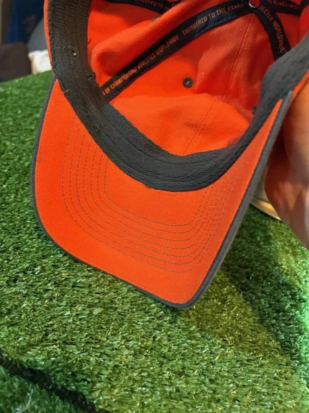 Vintage Nike hat cap fitted small S/M orange gray lighweight Y2K air golf mens